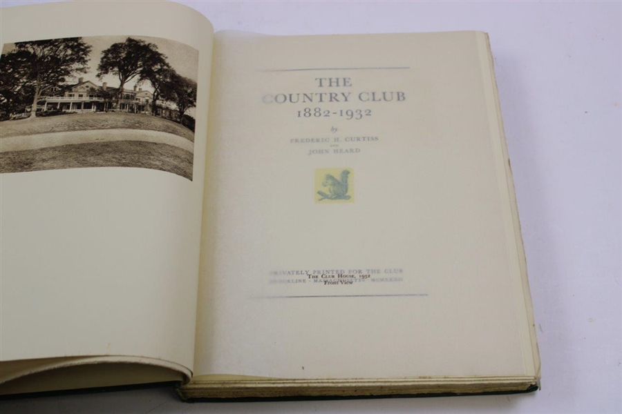 1932 'The Country Club 1882-1932' 1st Edition Book by Frederic Curtiss & John Heard