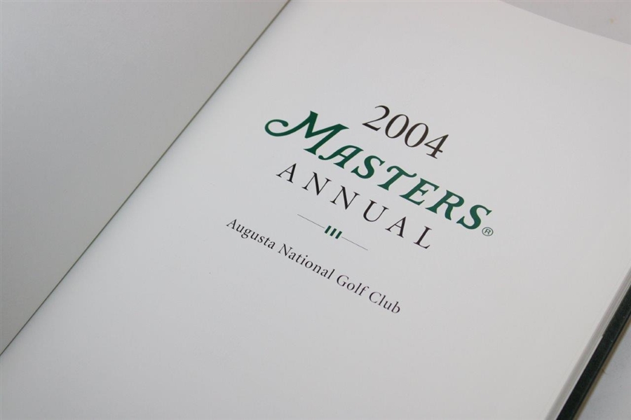 1978 (First Forty Years), 1995, 2000 & 2004 Masters Tournament Green Annual Books