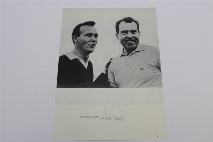 Arnold Palmer Signed Photograph with Ike at Laurel Valley GC JSA ALOA