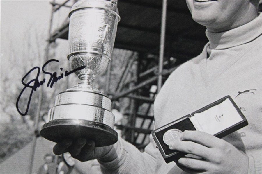 Jack Nicklaus Signed B&W Photo at The 1966 Open at Muirfield w/Letter - JSA ALOA