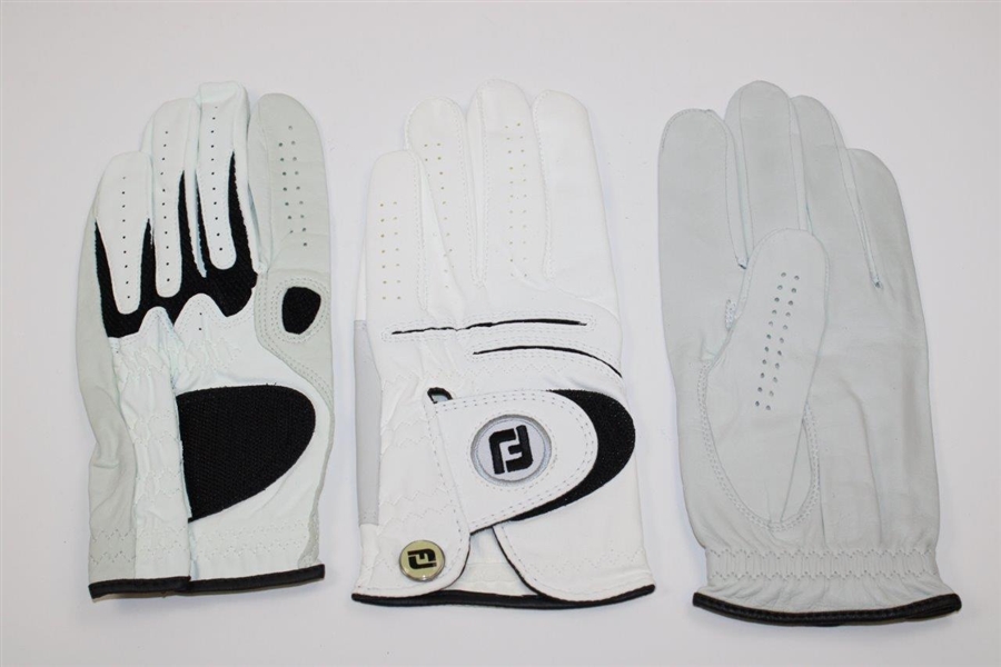 Big 3' Palmer, Nicklaus & Player Signed LH White Golf Gloves JSA ALOA