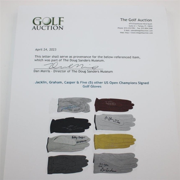 Jacklin, Graham, Casper & Five (5) other US Open Champions Signed Golf Gloves JSA ALOA