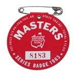 1963 Masters Tournament SERIES Badge #8183 - Jack Nicklaus Winner