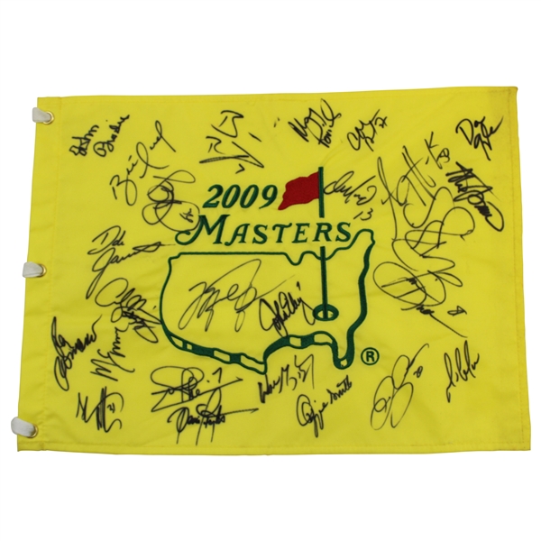 Michael Jordan, Gretzky & Sports Legends Signed 2009 Masters Flag JSA #YY19728