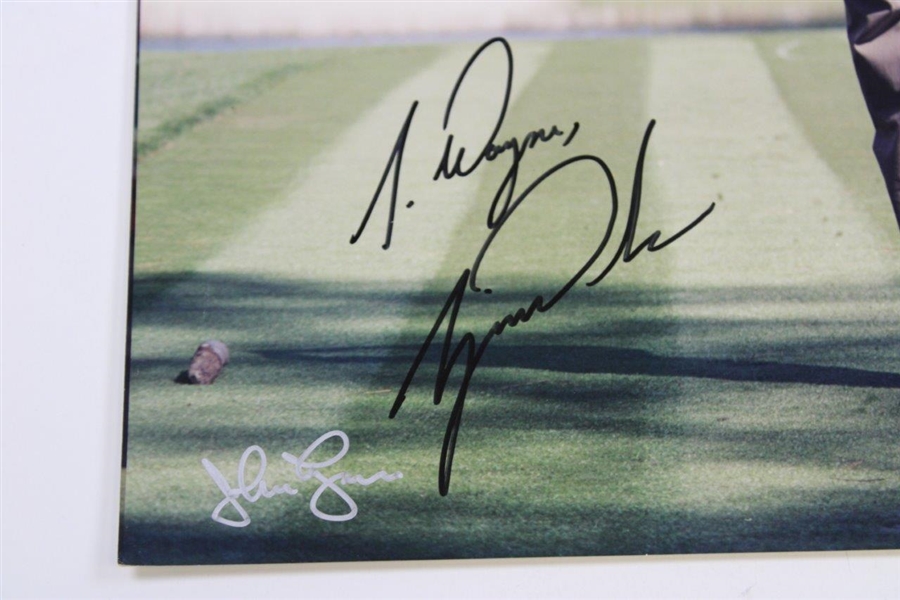 Tiger Woods Signed & Personalized 1997 Masters Par 3 Contest Tee-Shot Photo to Caddie Wayne Beck JSA ALOA