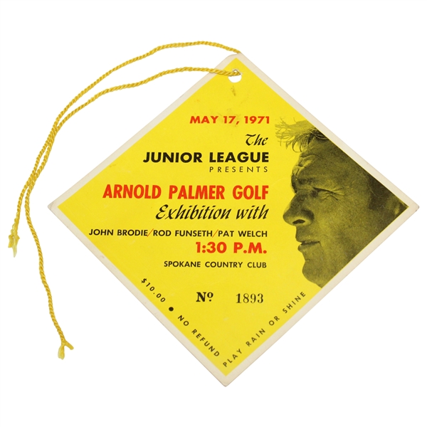 1971 Arnold Palmer The Junior League Presents Exhibition Ticket #1893