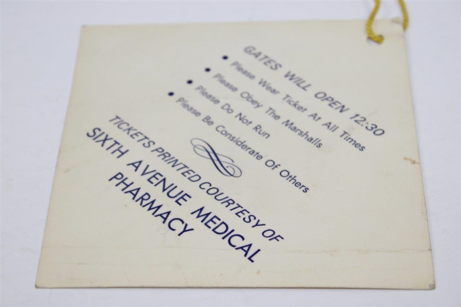 1971 Arnold Palmer The Junior League Presents Exhibition Ticket #1893