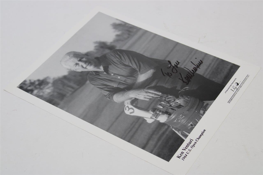Ken Venturi Signed B&W I.G.O. Promotional Picture - Personalized JSA ALOA