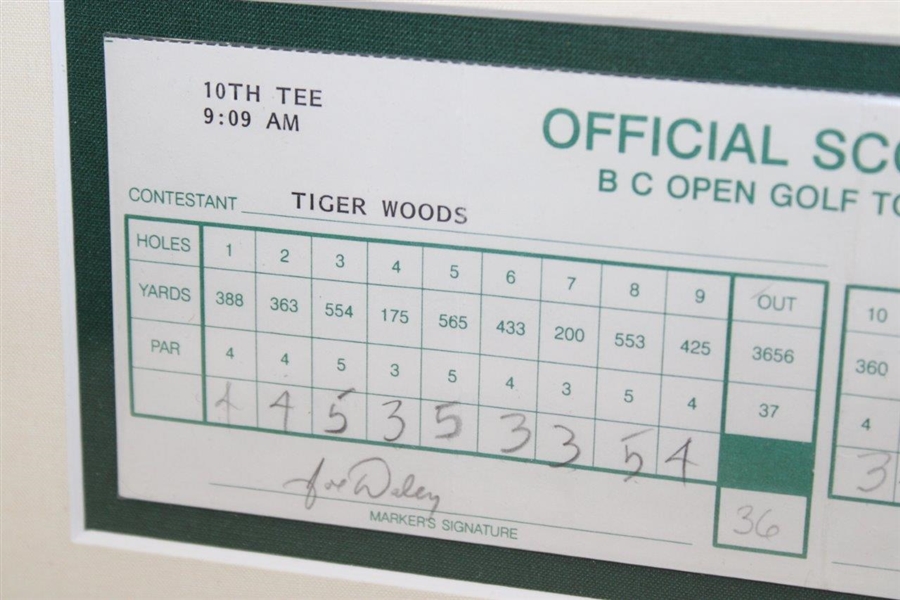Tiger Woods Signed Actual Match Used 1st Rd 1996 BC Open Scorecard - 4th Pro Start JSA #BB77878