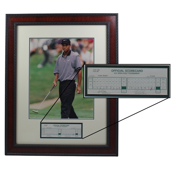 Tiger Woods Signed Actual Match Used 1st Rd 1996 BC Open Scorecard - 4th Pro Start JSA #BB77878