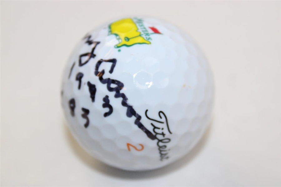 Tommy Aaron Signed Masters Logo Golf Ball with Year Won & Score JSA ALOA