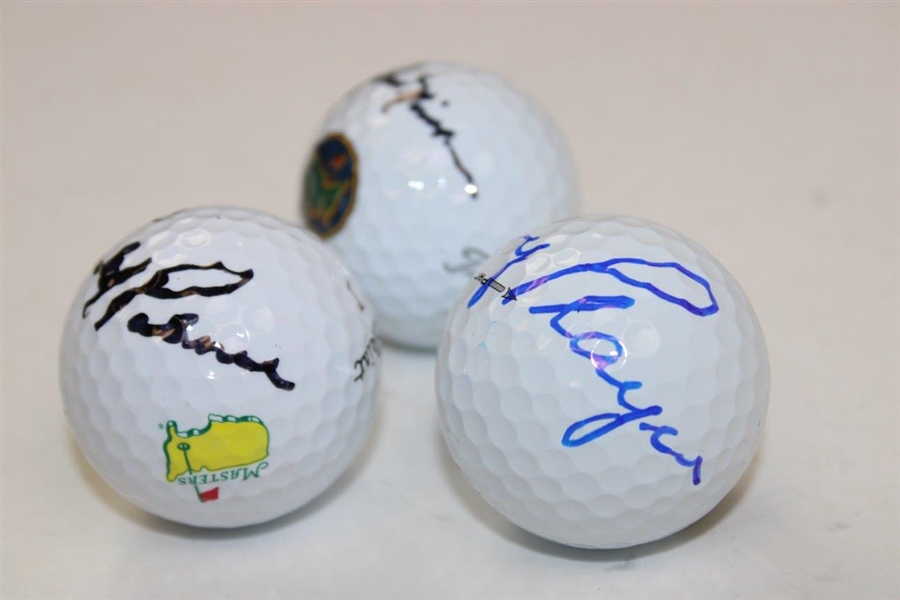 Big 3' Palmer, Nicklaus & Player Signed Masters & Berckmans Logo Golf Balls JSA ALOA