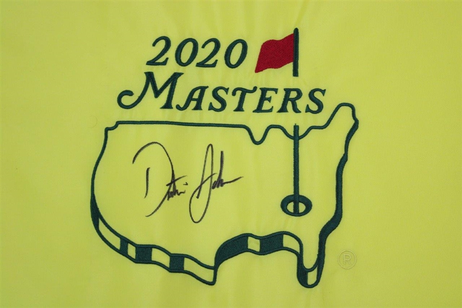 Dustin Johnson Signed 2020 Masters Embroidered Flag JSA #BB22443