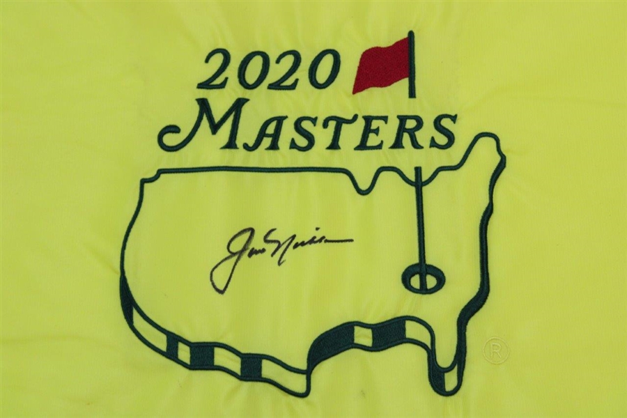 Jack Nicklaus Signed 2020 Masters Embroidered Flag JSA ALOA