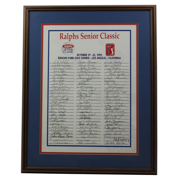 1992 Ralphs Senior Classic Field Signed Poster Framed JSA ALOA