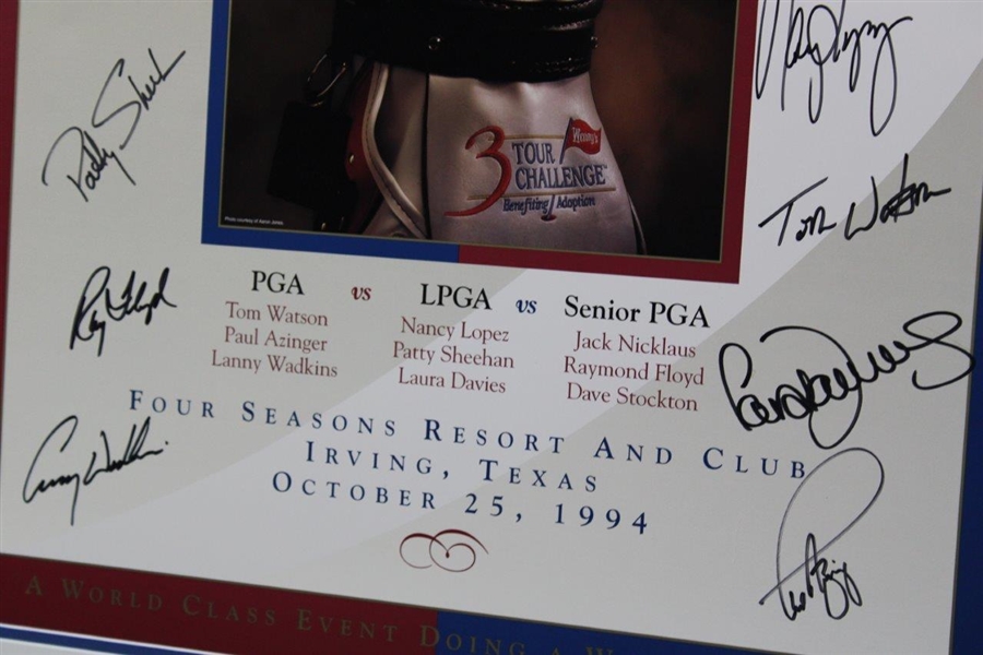 Jack Nicklaus, Tom Watson & 7 Others Signed Three Tour Challenge Poster PSA #AN06442