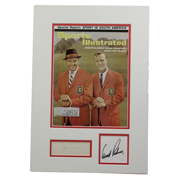 Sam Snead & Arnold Palmer Signed Cut Signature Magazine Display Poster PSA #AN06411