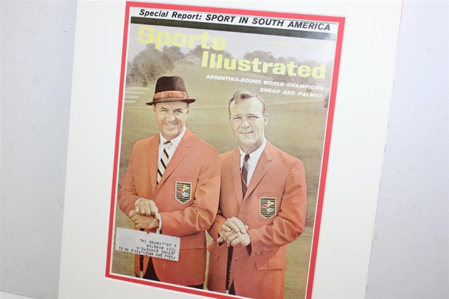 Sam Snead & Arnold Palmer Signed Cut Signature Magazine Display Poster PSA #AN06411
