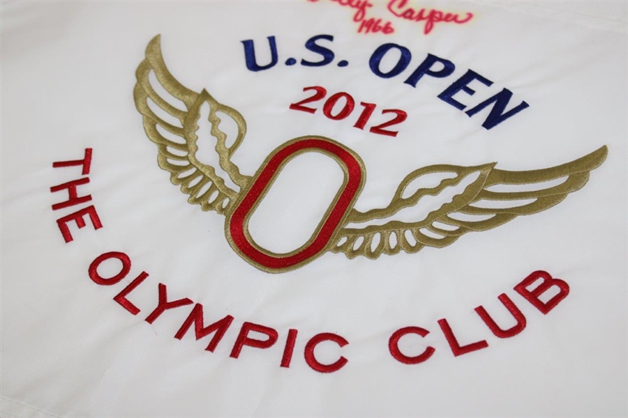 Billy Casper Signed 2012 US Open at The Olympic Club Embroidered Flag PSA# AM53671