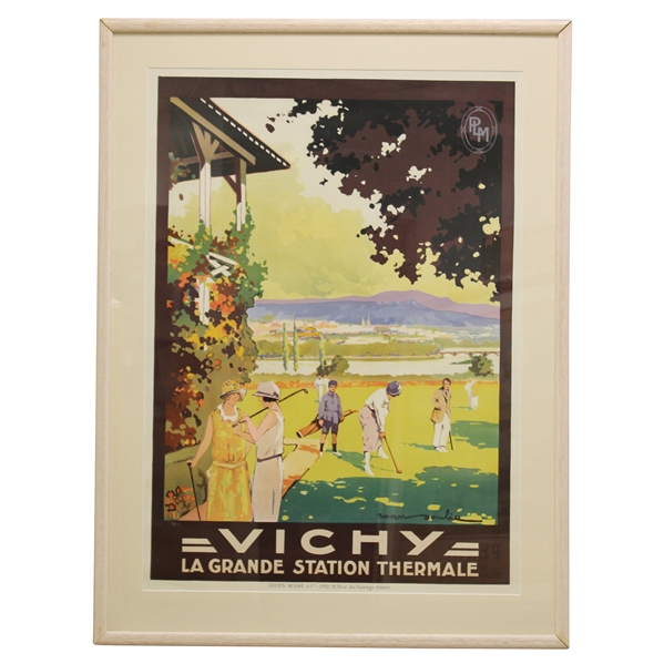 Circa 1928 Vichy La Grande Station Thermale Golf Railway Original Poster by Roger Soubie