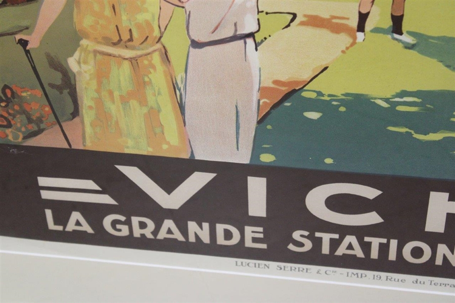 Circa 1928 Vichy La Grande Station Thermale Golf Railway Original Poster by Roger Soubie