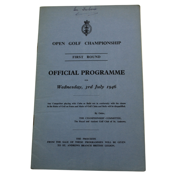 1946 The Open Championship at St. Andrews Official Program - Sam Snead Winner