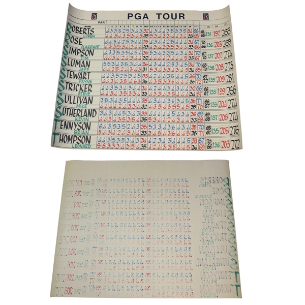 1996 Tiger Woods Pro-Debut at GMO Hole-by-Hole Calligraphy Scoreboards w/Tiger Woods (8)