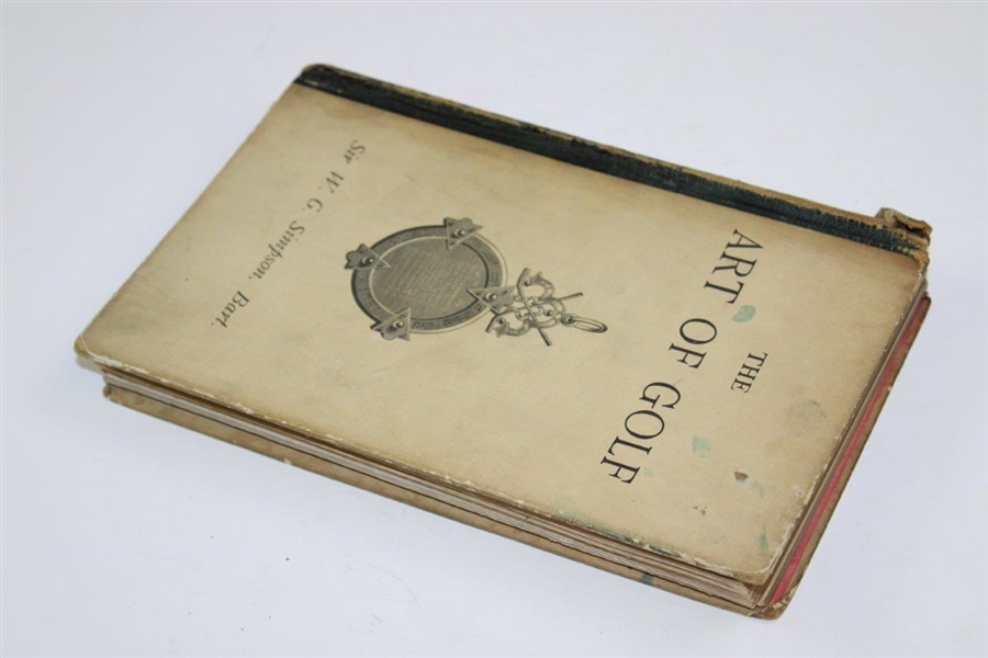1892 'The Art Of Golf' by Sir W.G. Simpson - Second Edition
