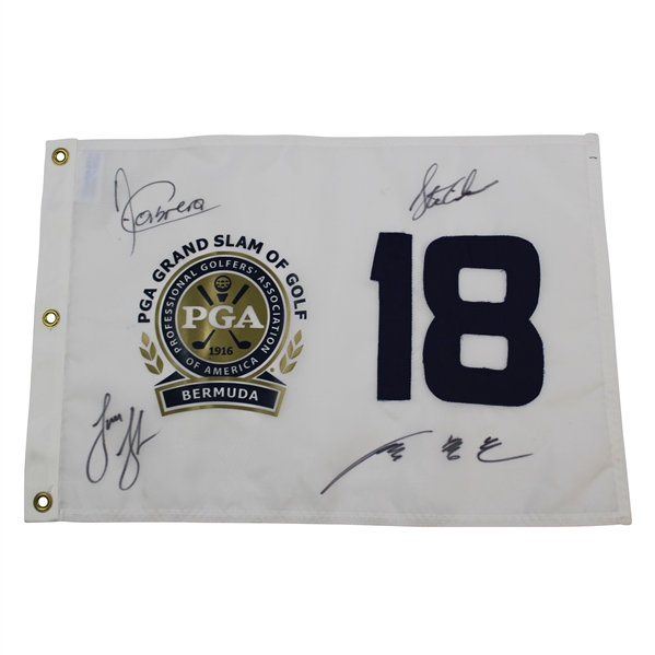 Cabrera, Cink, Glover & Yang Signed PGA Grand Slam of Golf at Bermuda Flag JSA ALOA