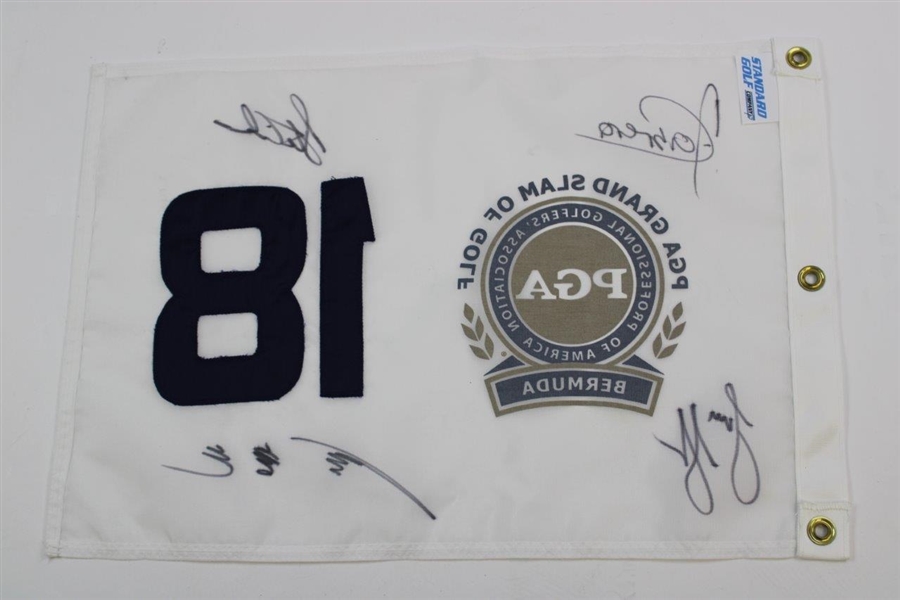 Cabrera, Cink, Glover & Yang Signed PGA Grand Slam of Golf at Bermuda Flag JSA ALOA
