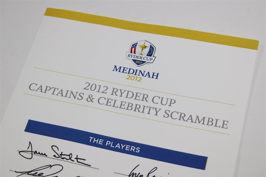 Phelps, Timberlake, Murray & others Signed 2012 Ryder Cup Captains & Celebrity Scramble Sheet JSA ALOA