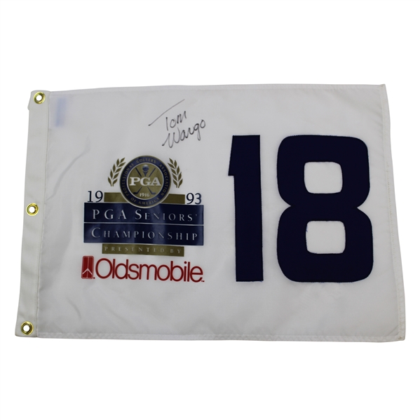 Champion Tom Wargo Signed 1993 Oldsmobile Seniors' PGA Championship Flag JSA ALOA