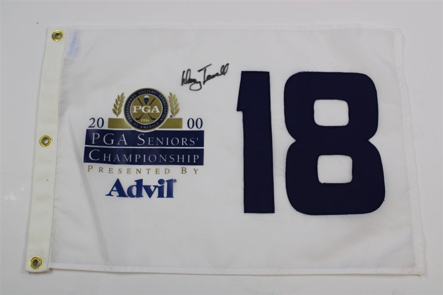 Champion Doug Tewell Signed 2000 Oldsmobile Seniors' PGA Championship Flag & Hat JSA ALOA