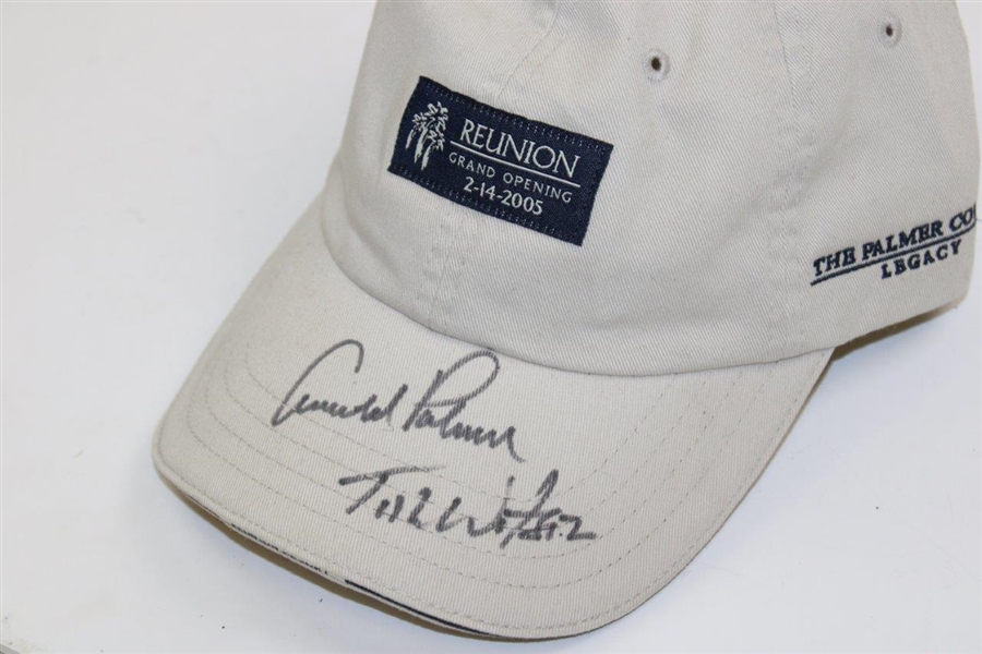 Arnold Palmer & Tom Watson Signed 2005 Reunion Grand Opening Hat JSA ALOA