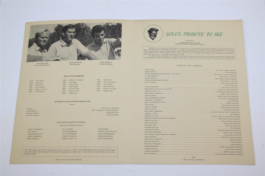 Jack Nicklaus & 7 Others Signed 1971 National Golf Awards Dinner Program JSA ALOA