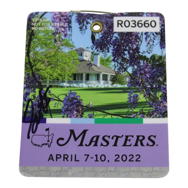 Scottie Scheffler Signed 2022 Masters SERIES Badge #R03660 JSA ALOA