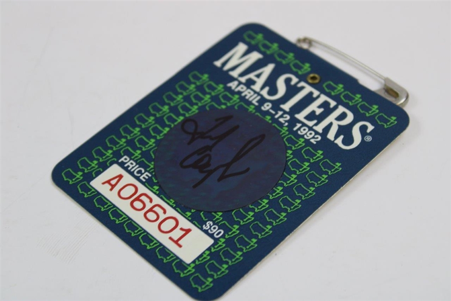 Fred Couples Signed 1992 Masters SERIES Badge #A06601 JSA ALOA