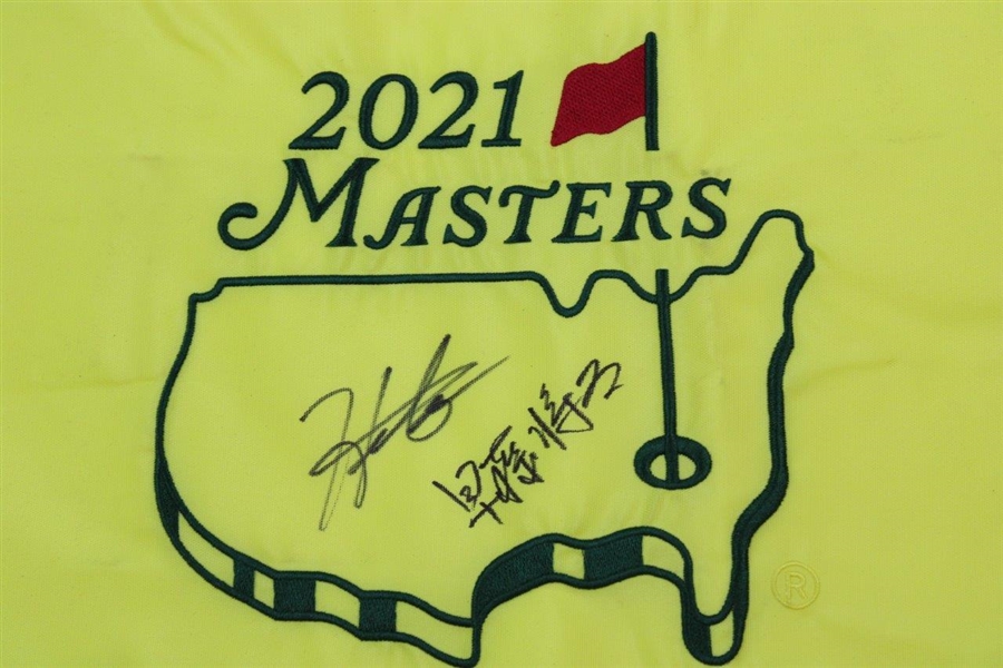 Hideki Matsuyama & Shota Hayafuji Signed 2021 Masters Embroidered Flag JSA ALOA