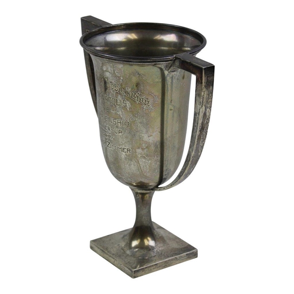 1915 Central Golf Assoc. Indianapolis Championship Sterling Silver RU Trophy Won by Edgar Zimmer
