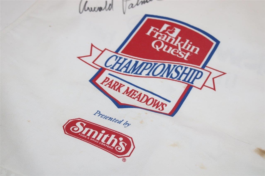 Arnold Palmer Signed Franklin Quest Championship Caddy Bib JSA ALOA
