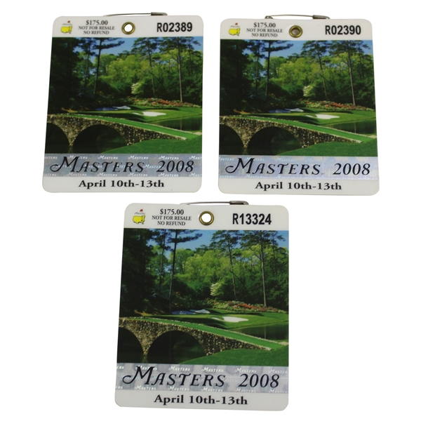 Three (3) 2008 Masters Tournament SERIES Badges