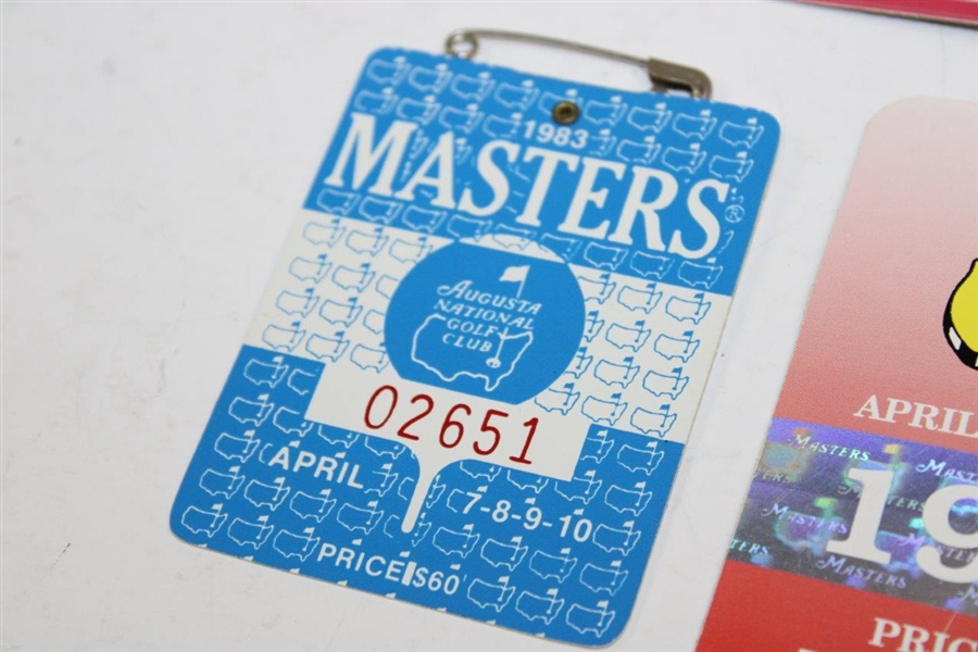 1983, 1996 & 1998 Masters Tournament SERIES Badges