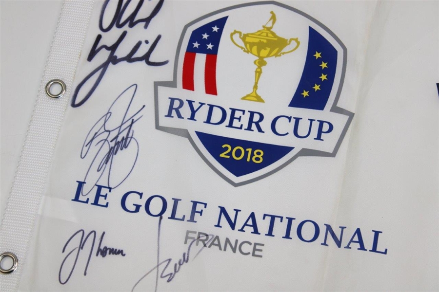 Mickelson, Rickie, Thomas,And Jordan Signed 2018 Ryder Cup Flag