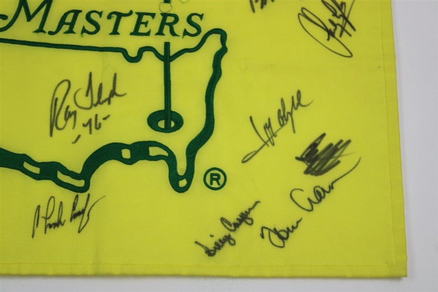 Fifteen (15) Masters Champions Signed Undated Masters Flag JSA ALOA