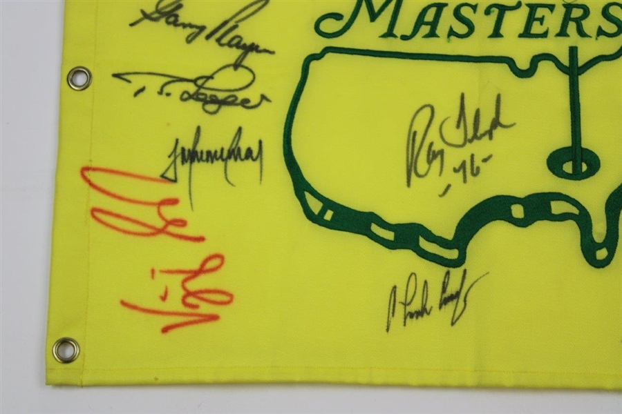 Fifteen (15) Masters Champions Signed Undated Masters Flag JSA ALOA