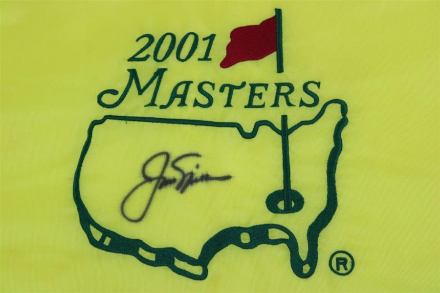 Jack Nicklaus Signed 2001 Masters Embroidered Flag JSA ALOA