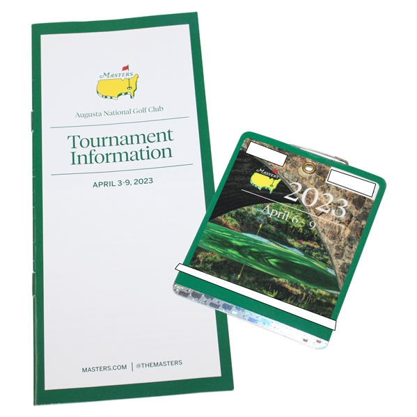 2023 Masters Tournament SERIES Badge #Q03854 with Guide/Booklet