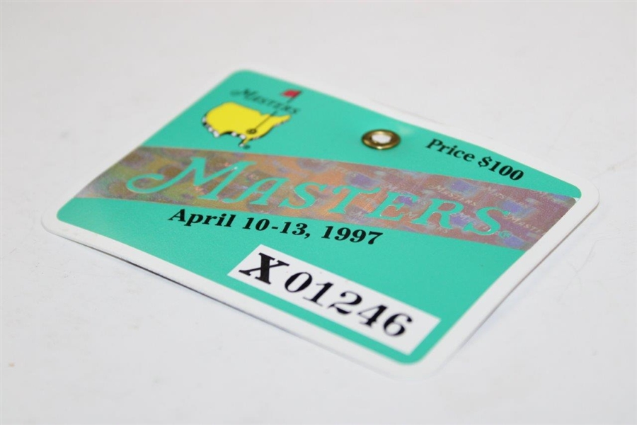 1997 Masters Tournament Series Badge #X01246 - Tiger Woods Win