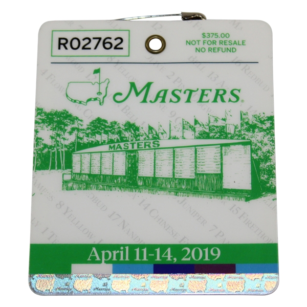 2019 Masters Tournament Series Badge #R02762 - Tiger Woods Win