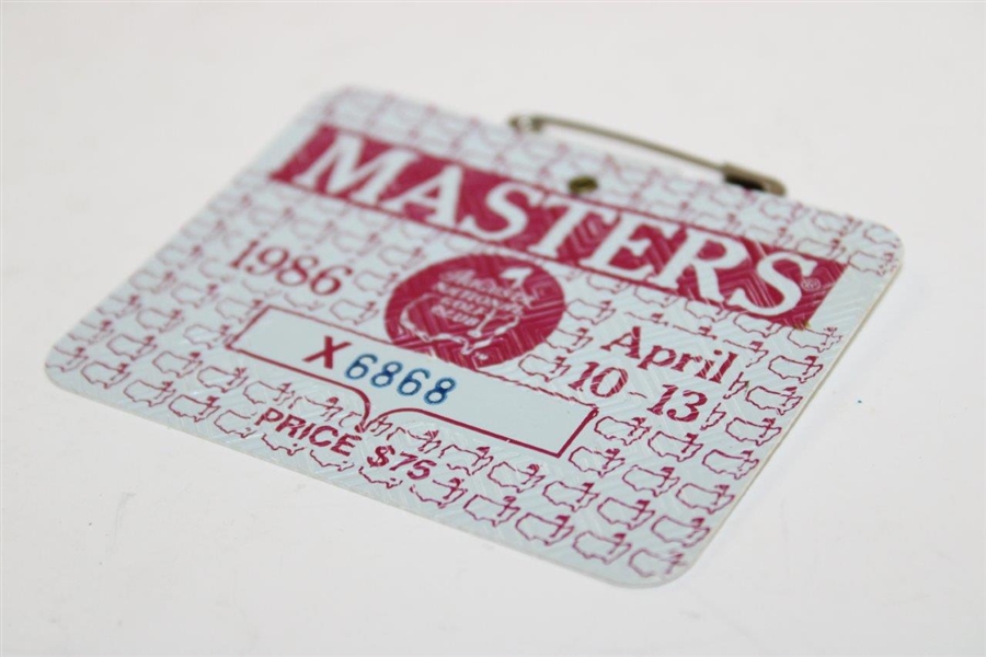 1986 Masters Tournament Series Badge #X6868 - Jack Nicklaus Win